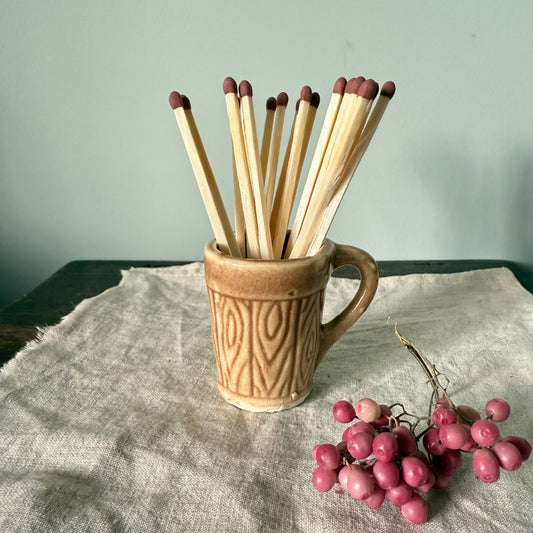 Little Vintage Brown Cup Matchstick Holder