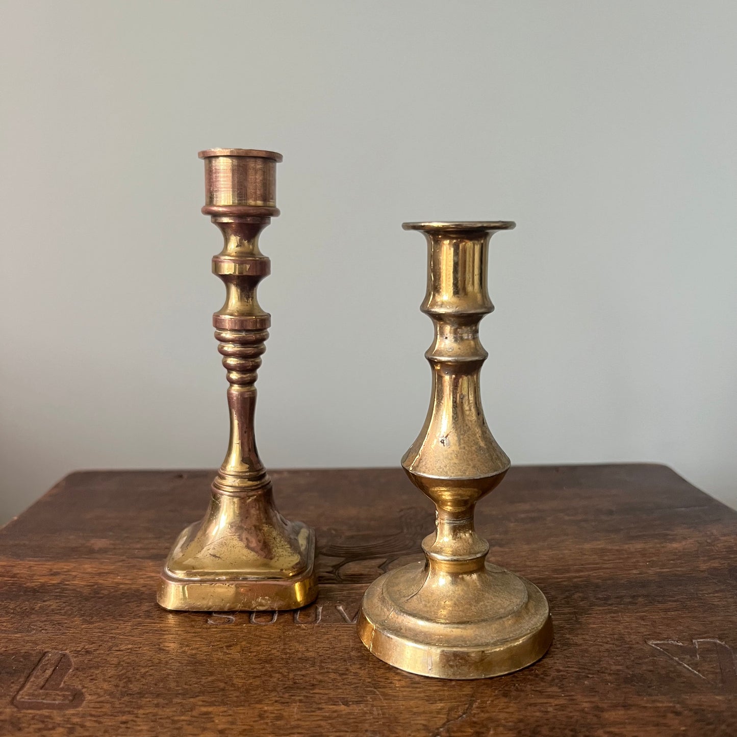 Pair of Small Brass Candlesticks – Made in England