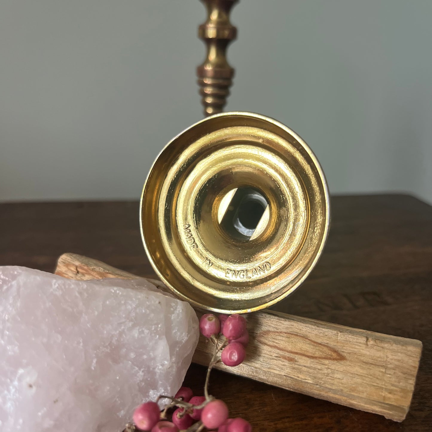 Pair of Small Brass Candlesticks – Made in England