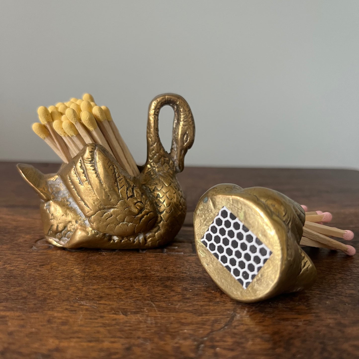 Brass Swan Match Holder – 2 sizes