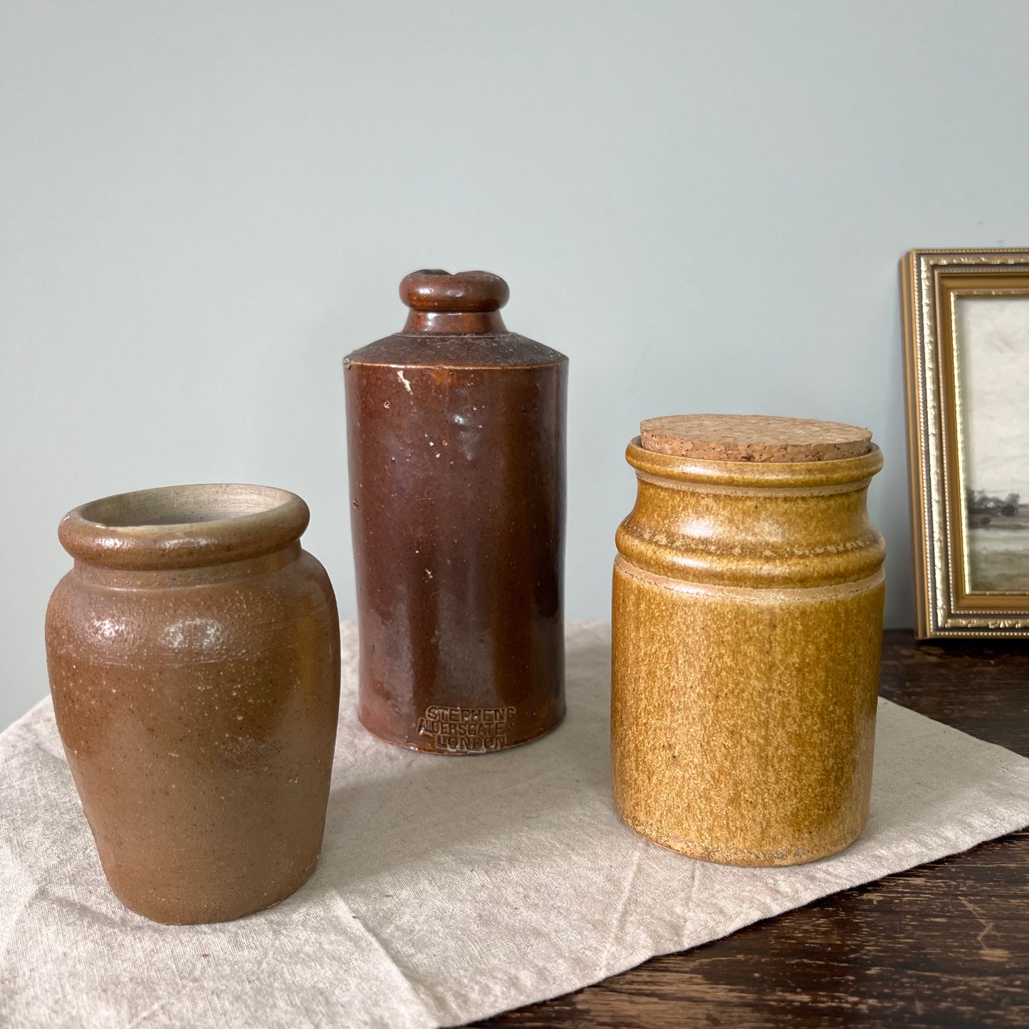 Charming Stone Pot, Vase, and Antique Bottle Set