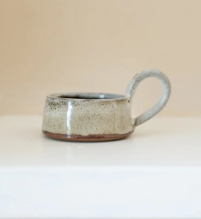 Stoneware Tea Light Cup with Handle - various colors